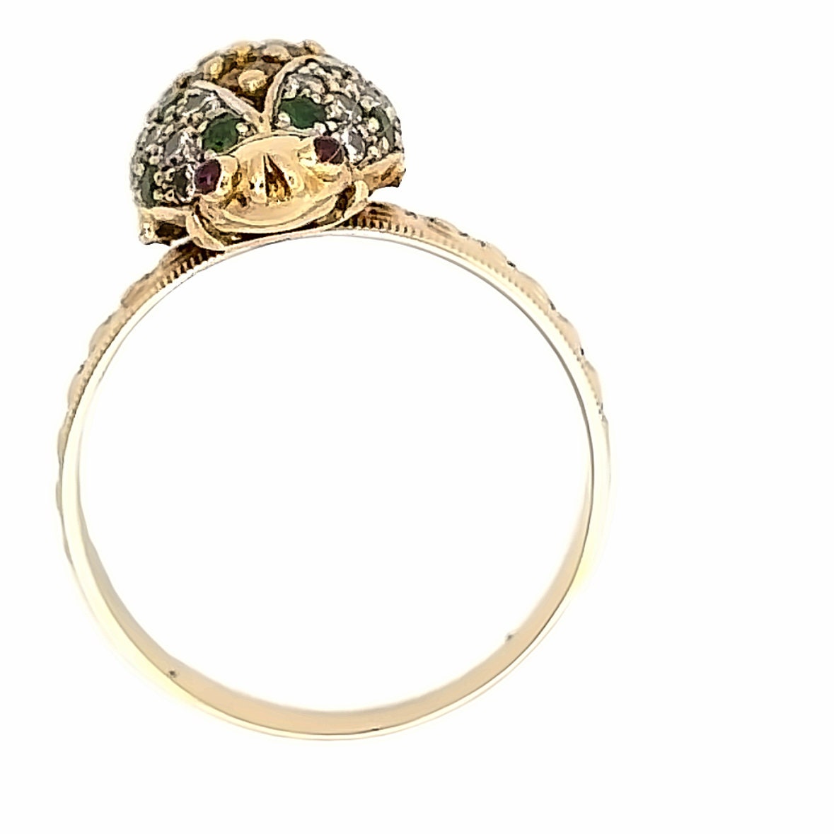 14kt Egyptian scarab beetle vintage gold ring