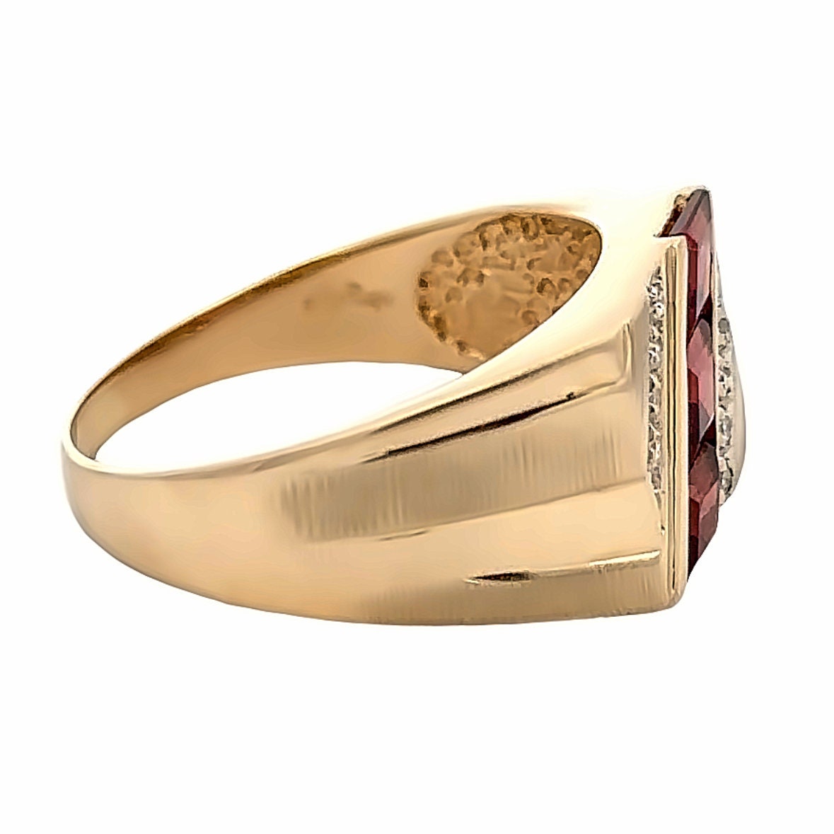 garnet ring vintage solid gold14kt vintage