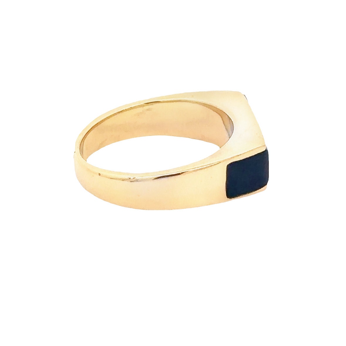 14kt yellow gold vintage onyx men's ring