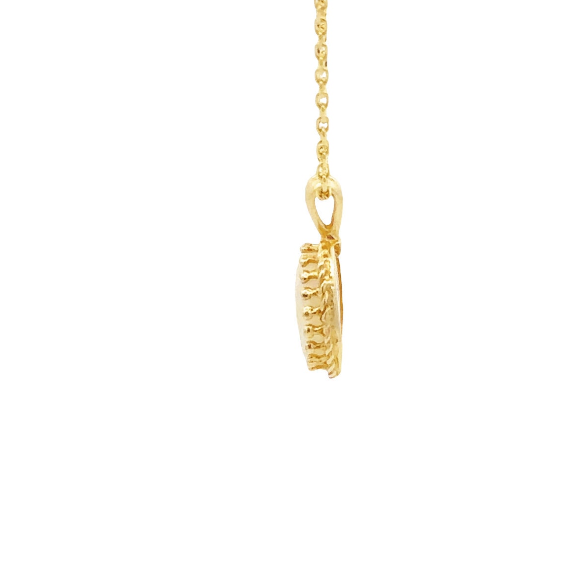 14kt yellow solid gold genuine opal vintage pendant