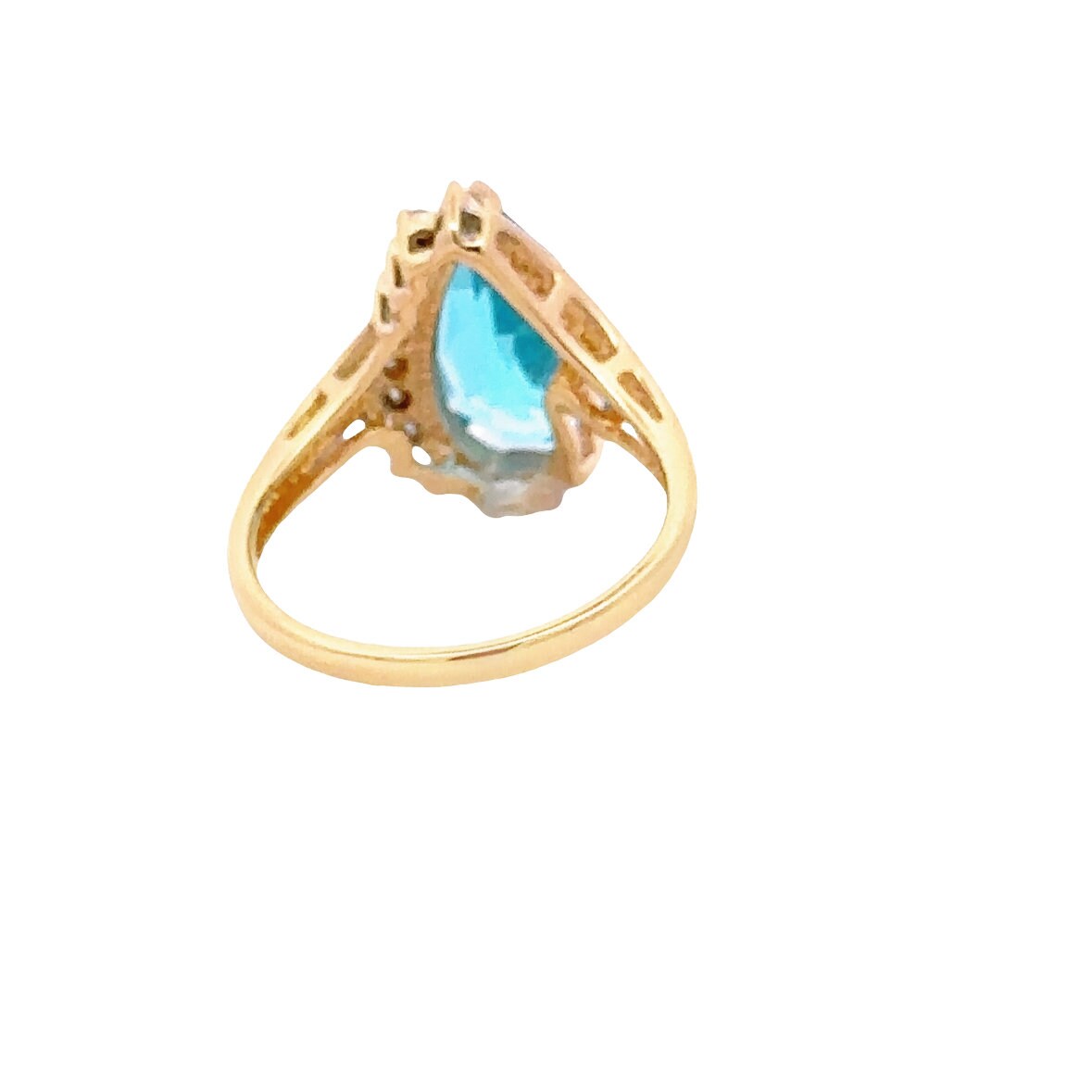 14kt yellow gold blue topaz ring vintage