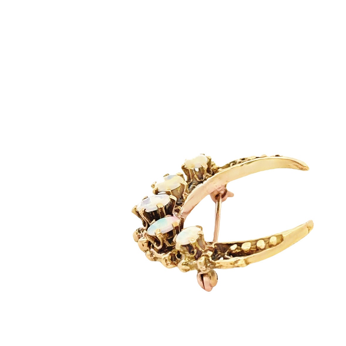 14KT Yellow Gold  Antique Pin with Genuine Opals
