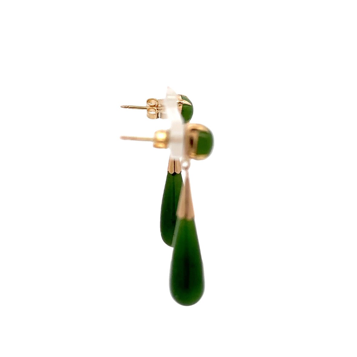 14kt solid gold jade vintage earrings