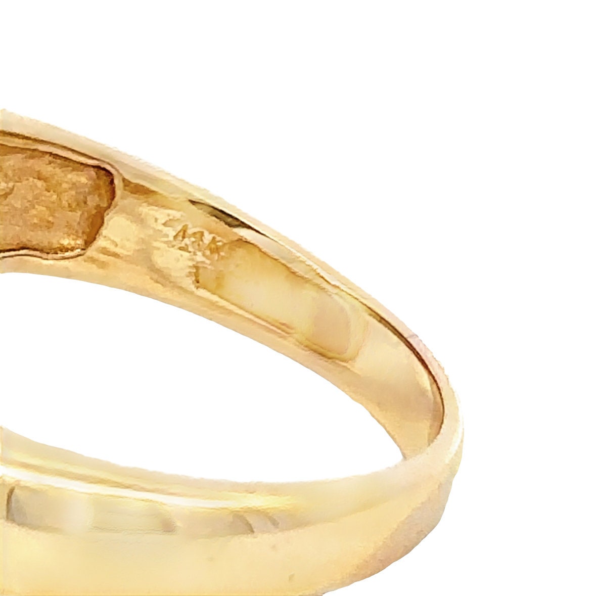 14kt yellow solid gold vintage double heart ring