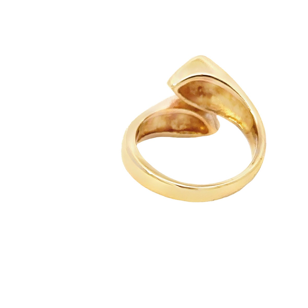 14kt yellow solid gold vintage double heart ring