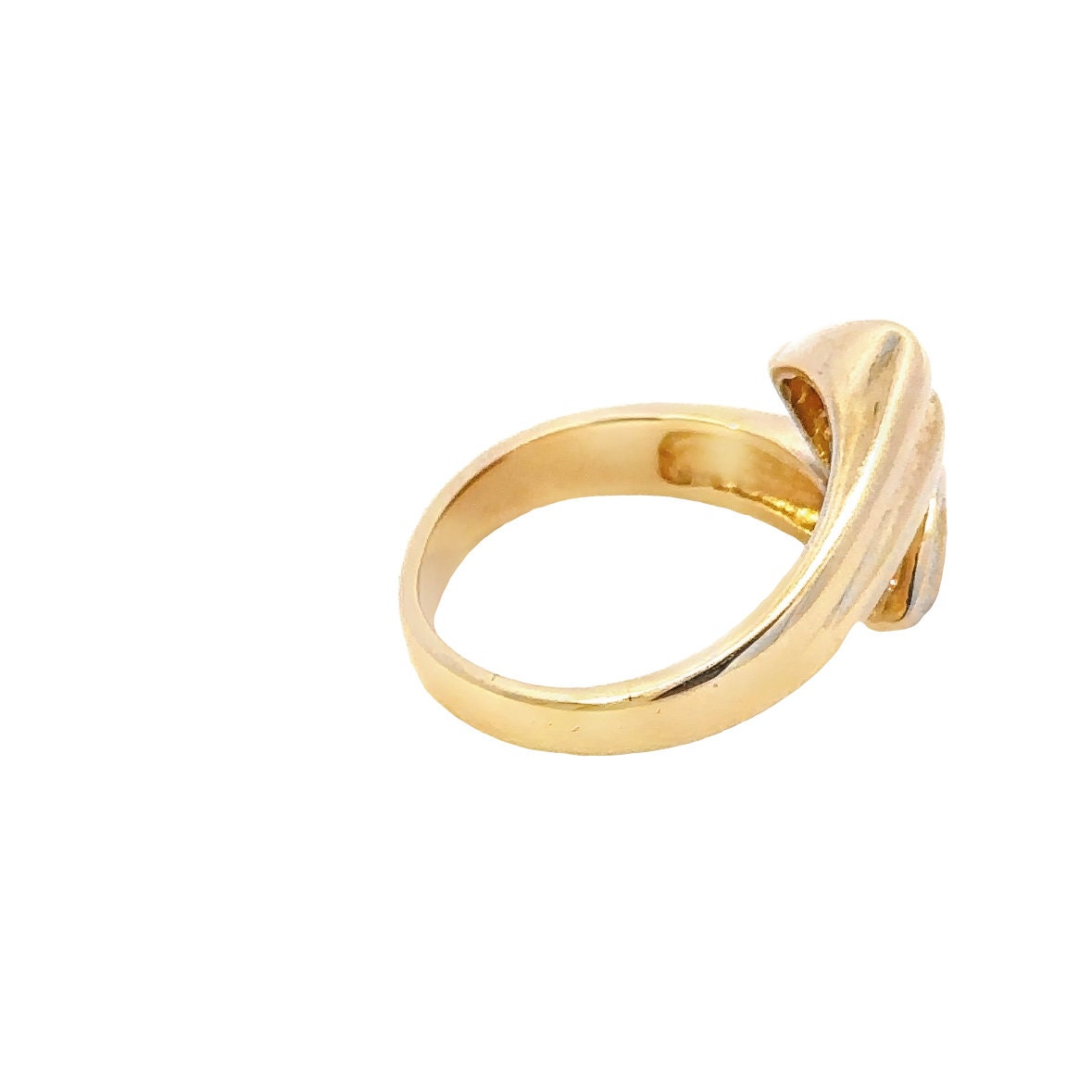 14kt yellow solid gold vintage double heart ring