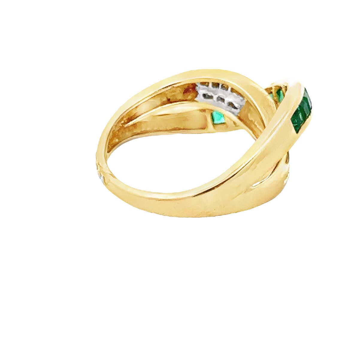10kt yellow gold green stone ring vintage