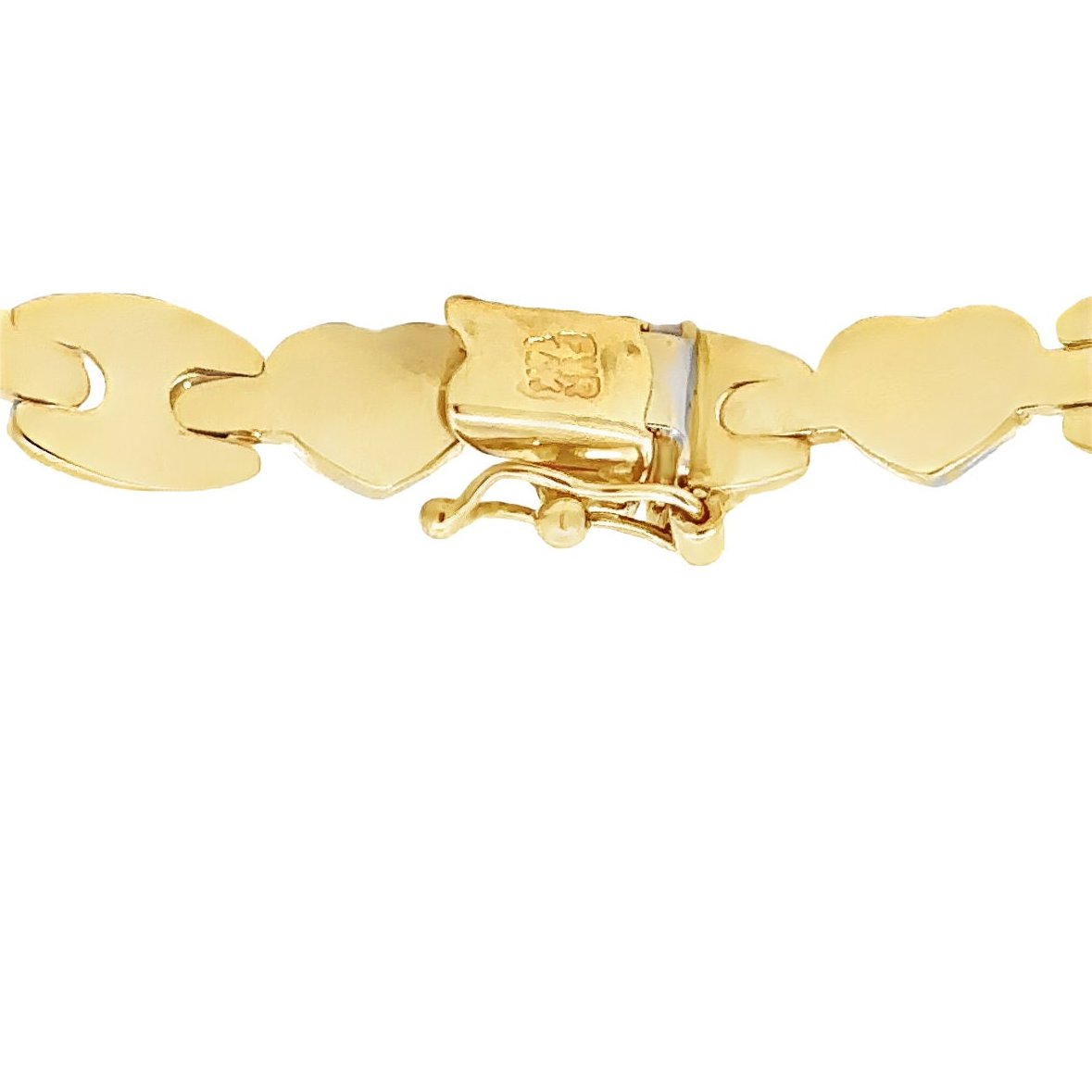 14kt two tone heart bracelet vintage