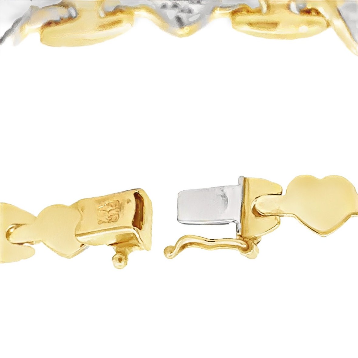 14kt two tone heart bracelet vintage
