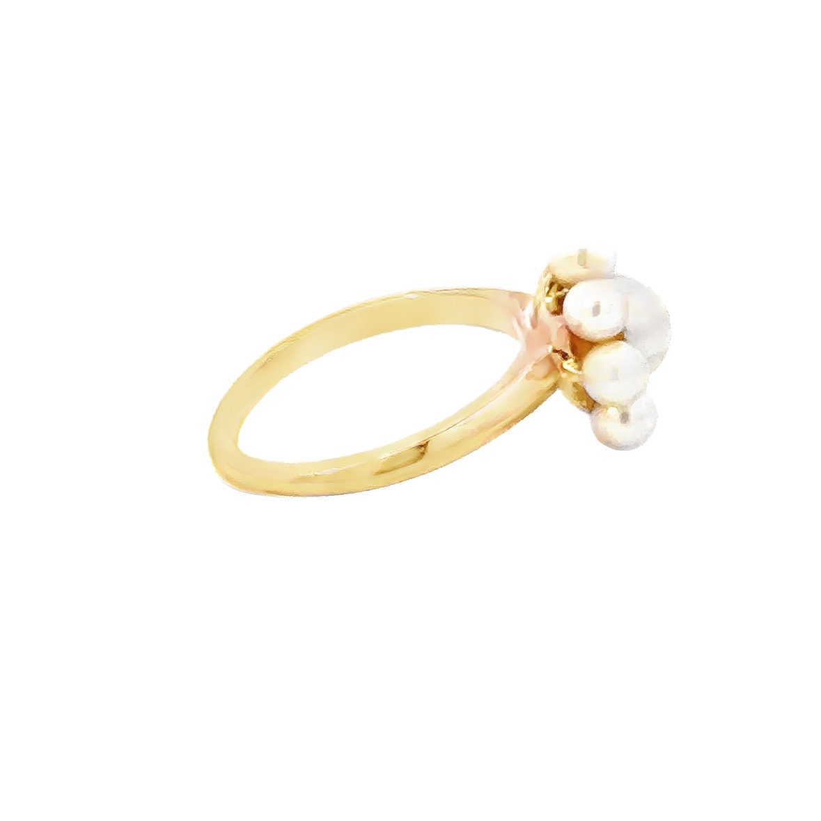 14kt yellow gold pearl  vintage ring
