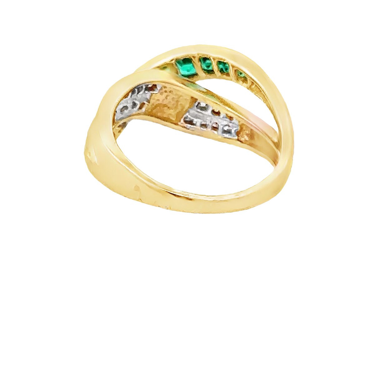 10kt yellow gold green stone ring vintage