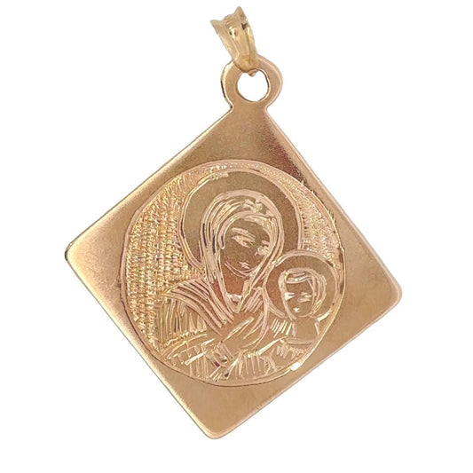 14kt solid yellow gold blessed mother