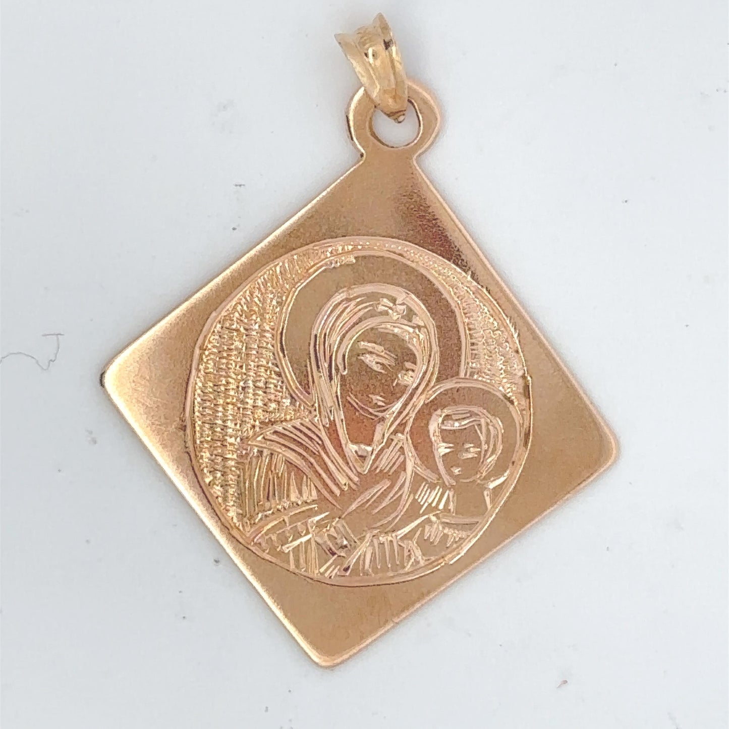 14kt solid yellow gold blessed mother