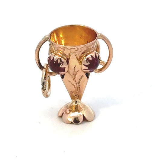 18kt yellow gold vintage trophy charm solid gold