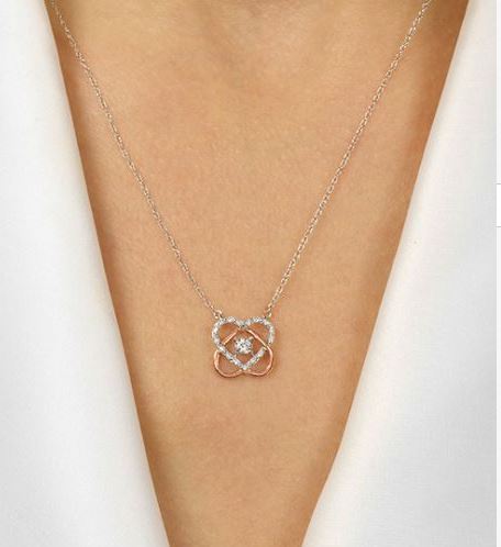 White Gold and Rose Gold Plated Pendant