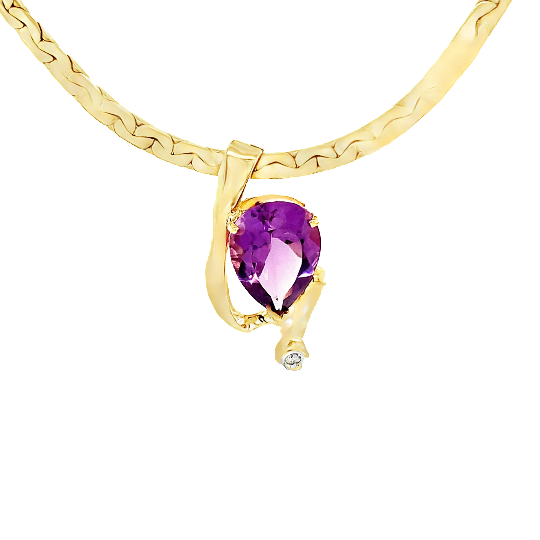 10kt Yellow Gold Pendant 5 carat Amethyst