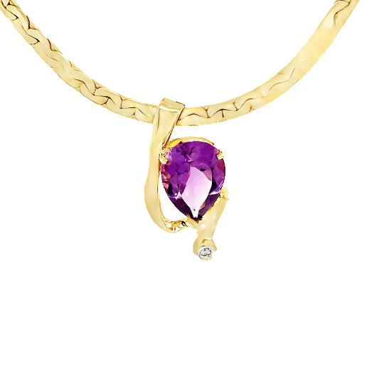 10kt Yellow Gold Pendant 5 carat Amethyst