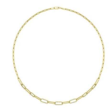 Yellow Gold Paper Clip Necklace