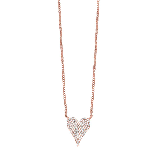 10Kt Rose Gold Diamond  Heart (1/5Ctw) Pendant