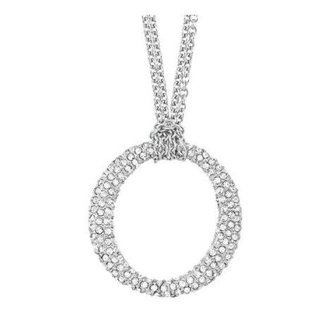 Silver Circle Pave Pendant