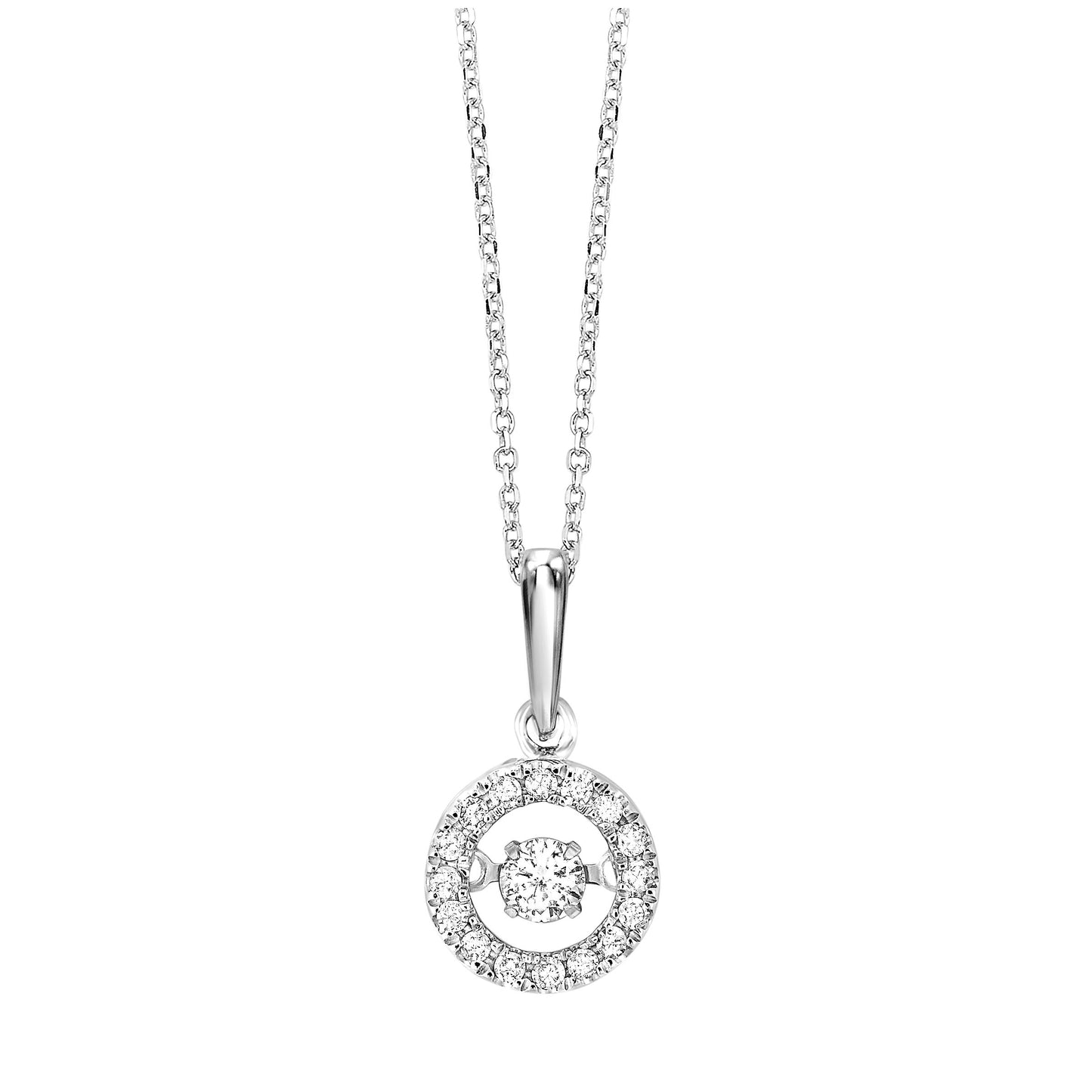 Rhythm of Love 10k White Gold 1/5ctw Diamond Pendant ROL1025