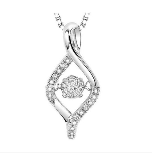 Silver Diamond Rhythm Of Love Pendant