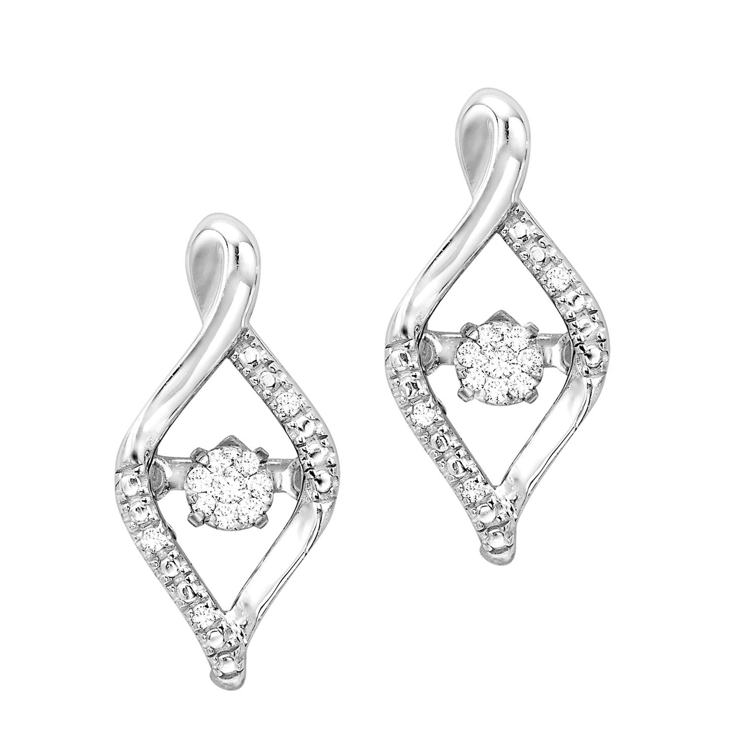RHYTHM OF LOVE SILVER DIAMOND EARRINGS