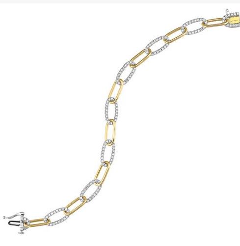 Diamond Paperclip Link Bracelet