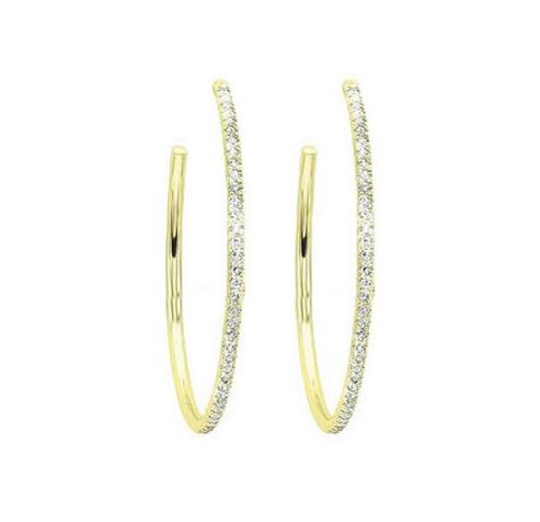 Yellow Gold Diamond Hoops
