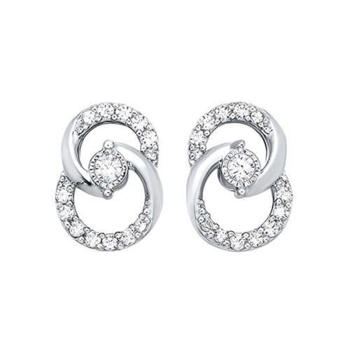 Double Circle Diamond Earrings