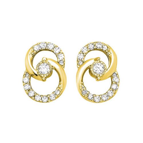 Double Circle Diamond Earrings