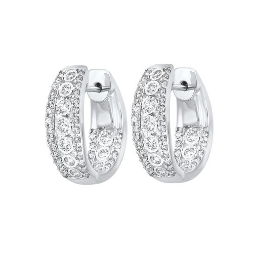 White Gold Diamond Hoops