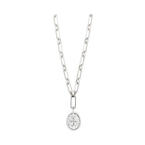 White Gold Diamond Pendant Oval