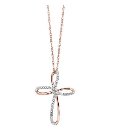 Rose Gold Diamond Cross