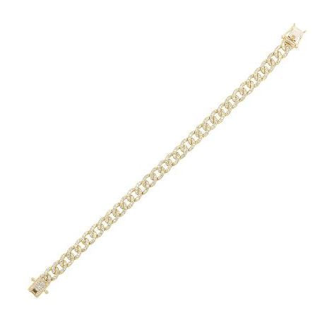 14KT Yellow Gold Fancy Link Diamond Bracelet